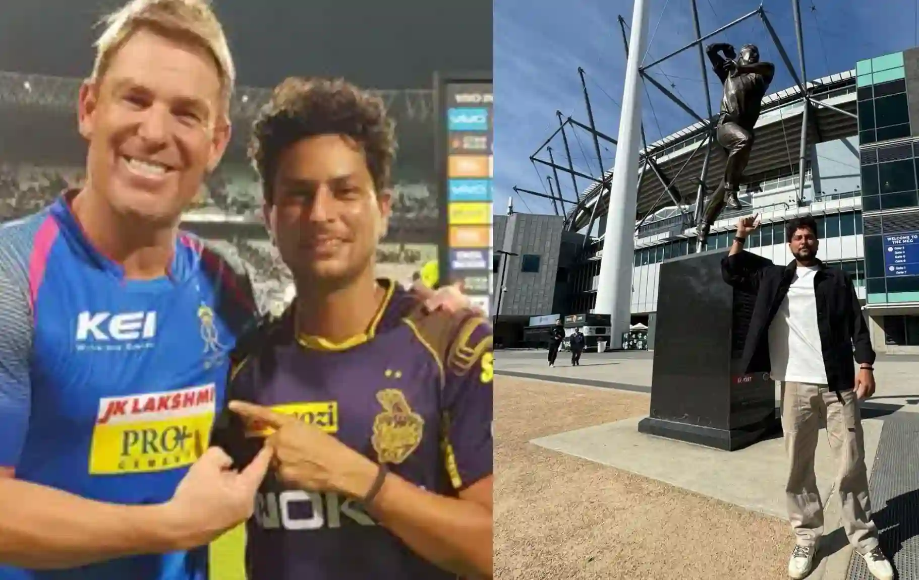 Kuldeep Yadav Remembers His Idol, Shane Warne; Stands In Front Of His Statue At MCG